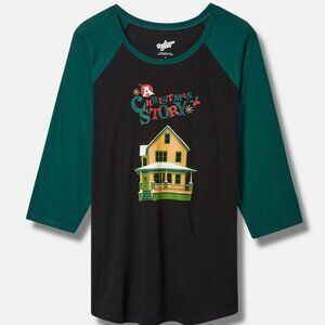 Warner Brothers A Christmas Story Classic Fit Raglan Top Size 6X